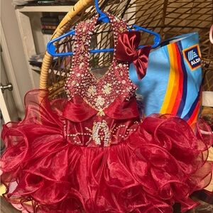 Elegant Maroon Pageant Dress with Bow